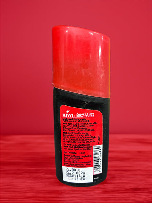 KIWI INSTANT POLISH BLACK LEATHER 40ml