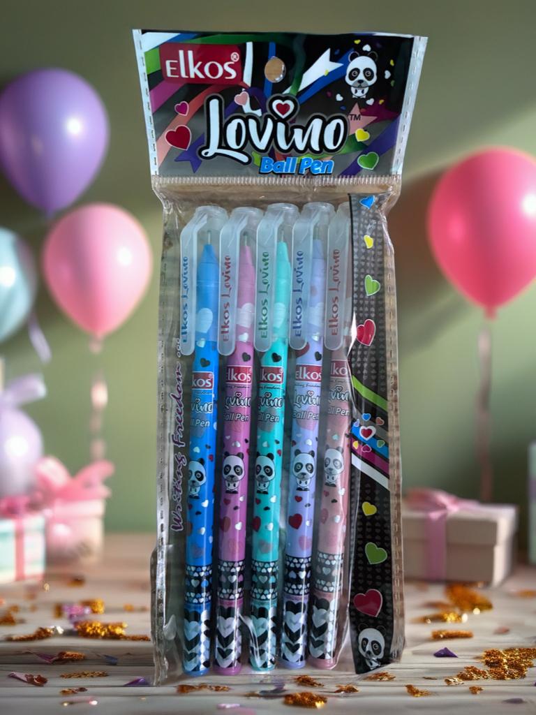 எல்கோஸ் லோவினோ பால் பேனா 5 சிவப்பு பேக்