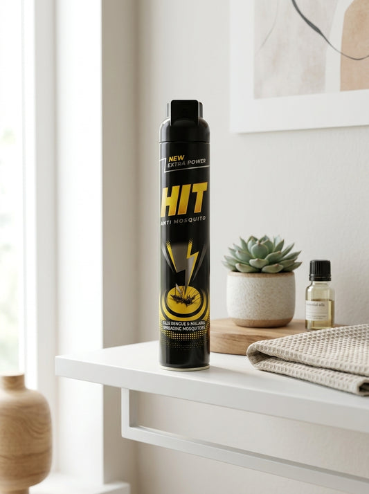 HIT NEW EXTRA POWER ANTI MOSQUITO SPRAY 400ML 246.7G KILLS DENGUE AND MALARIA SPREADING MOSQUITOS