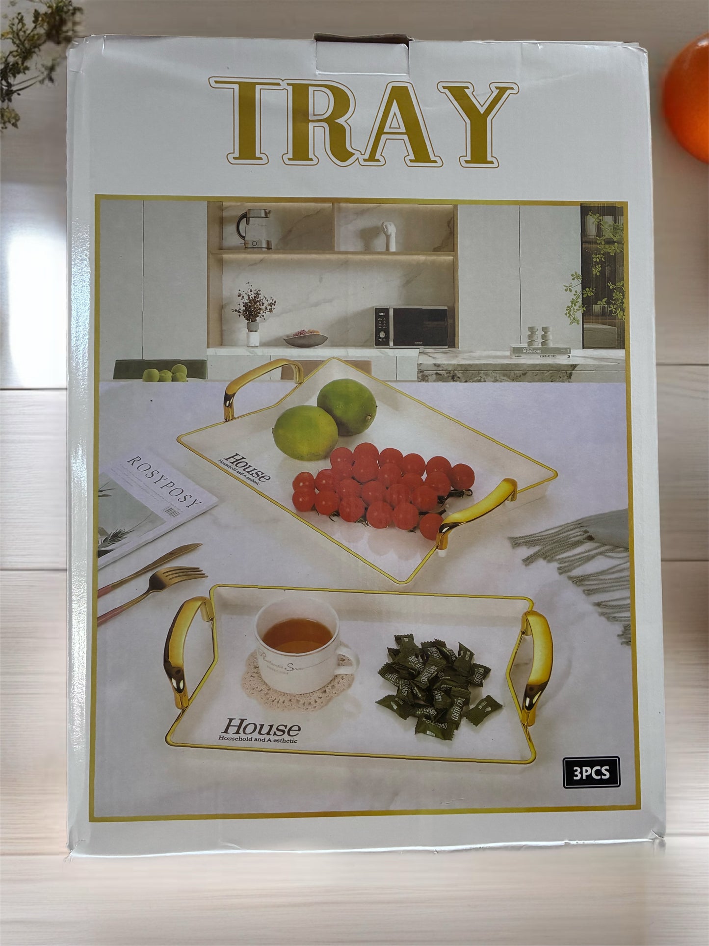 MODERN KITCHEN SERVING TRAY SET OF THREE