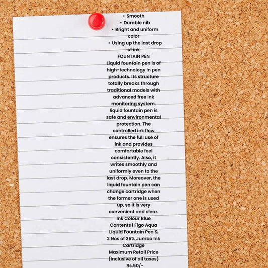 FIGO FOUNTAIN PEN WITH A CATRIDGE SHARP NIB