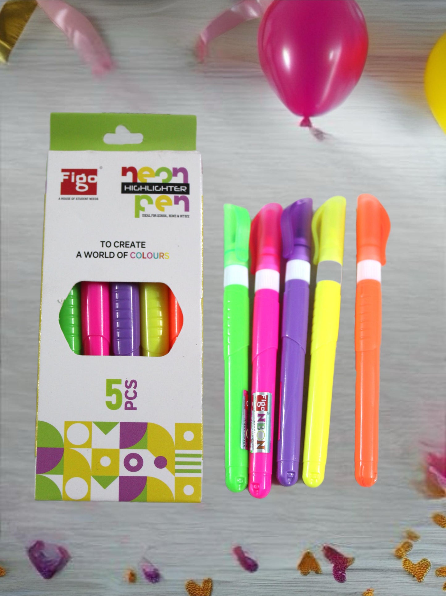 ஃபிகோ நியான் கரெக்ஷன் பேனா 5NOS பேக்