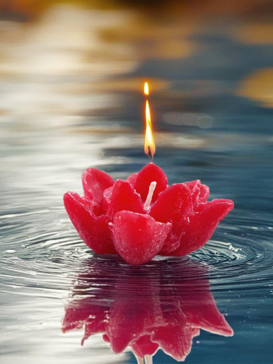 FLOATING CANDLES PACK OF 20 FLORAL DESIGN