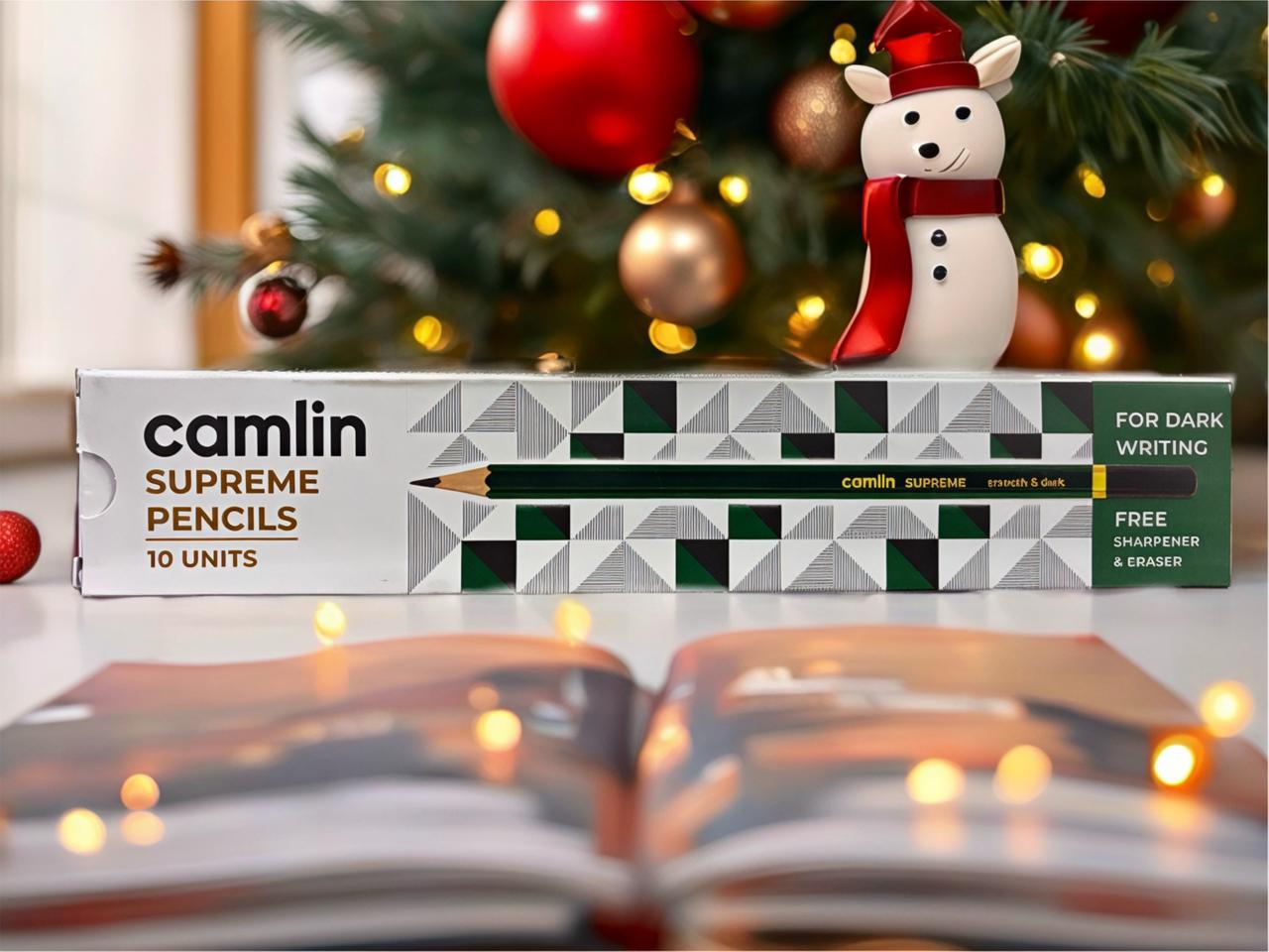 CAMLIN SUPREME PENCILS 10 UNITS WITH FREE ERASER AND SHARPNER