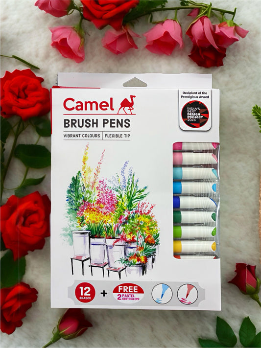 CAMLIN BRUSH PEN 12 SHADES PLUS 2 PASTEL BEST SELLERS