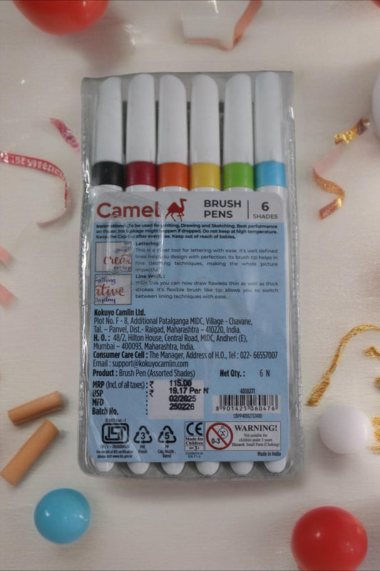 CAMLIN BRUSH PEN PACK OF 6