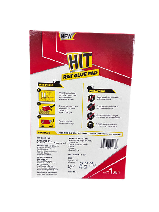 HIT RAT GLUE PAD 60RS PACK OF 10. Free shipping