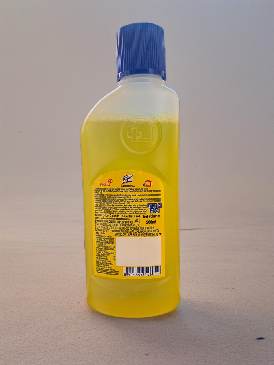 LYZOL DISINFECTANT SURFACE CLEANER CITRIC 200ML 10X CLEANING, TRIPLE GERM ACTION, PLEASANT FRAGRANCE